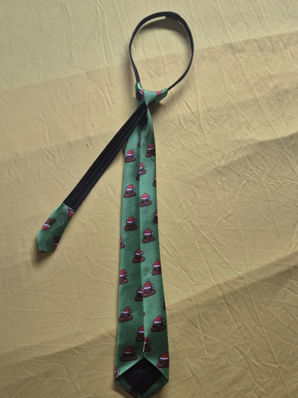 Novelty Green Holiday Poop Emoji Tie